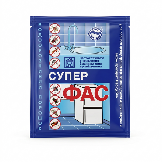 Інсектицид Супер ФАС (10 г) — Засіб від тарганів, клопів, мурах та бліх