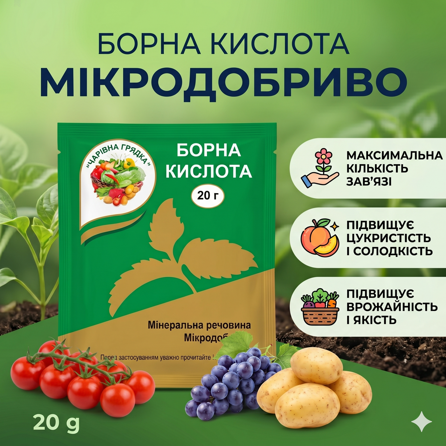 Добриво Борна кислота (20 г)
