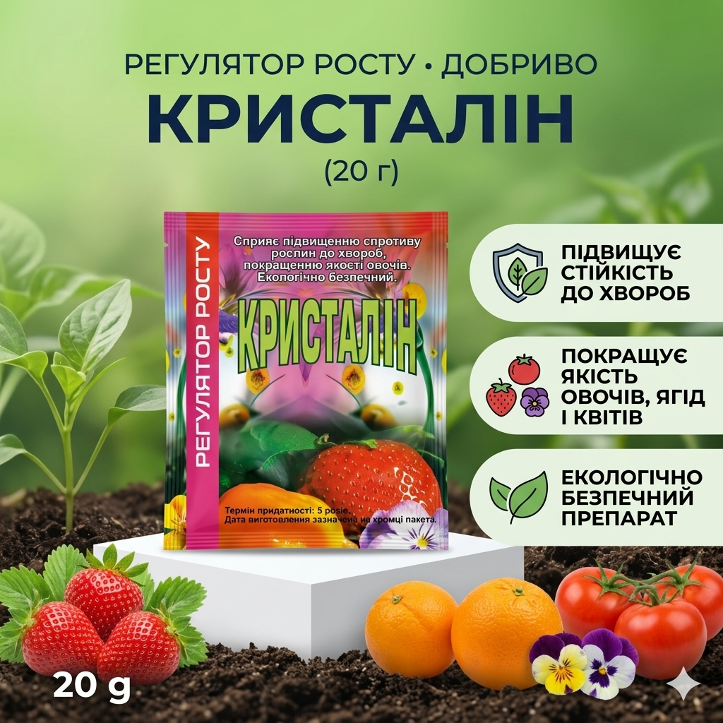 Добриво та регулятор росту Кристалін (20 г)