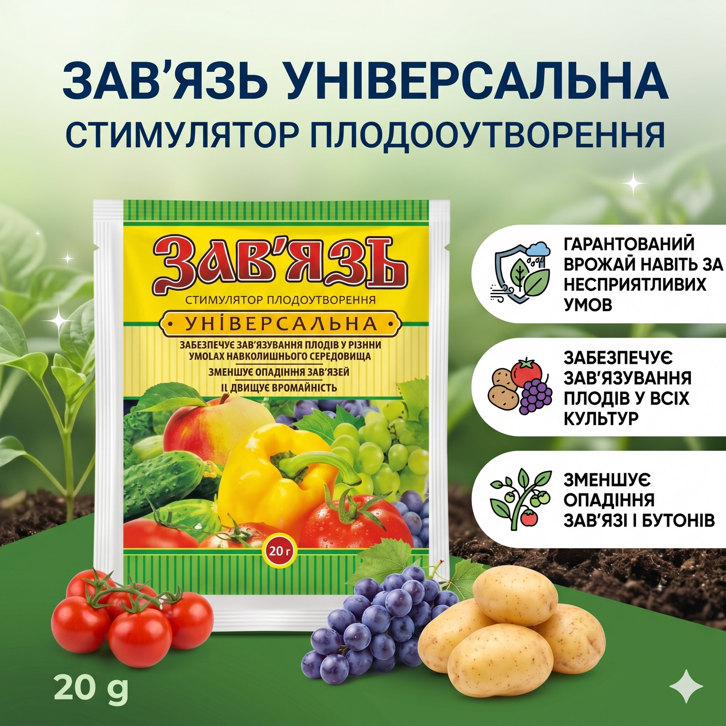 Стимулятор плодоутворення Зав’язь універсальна (20 г)